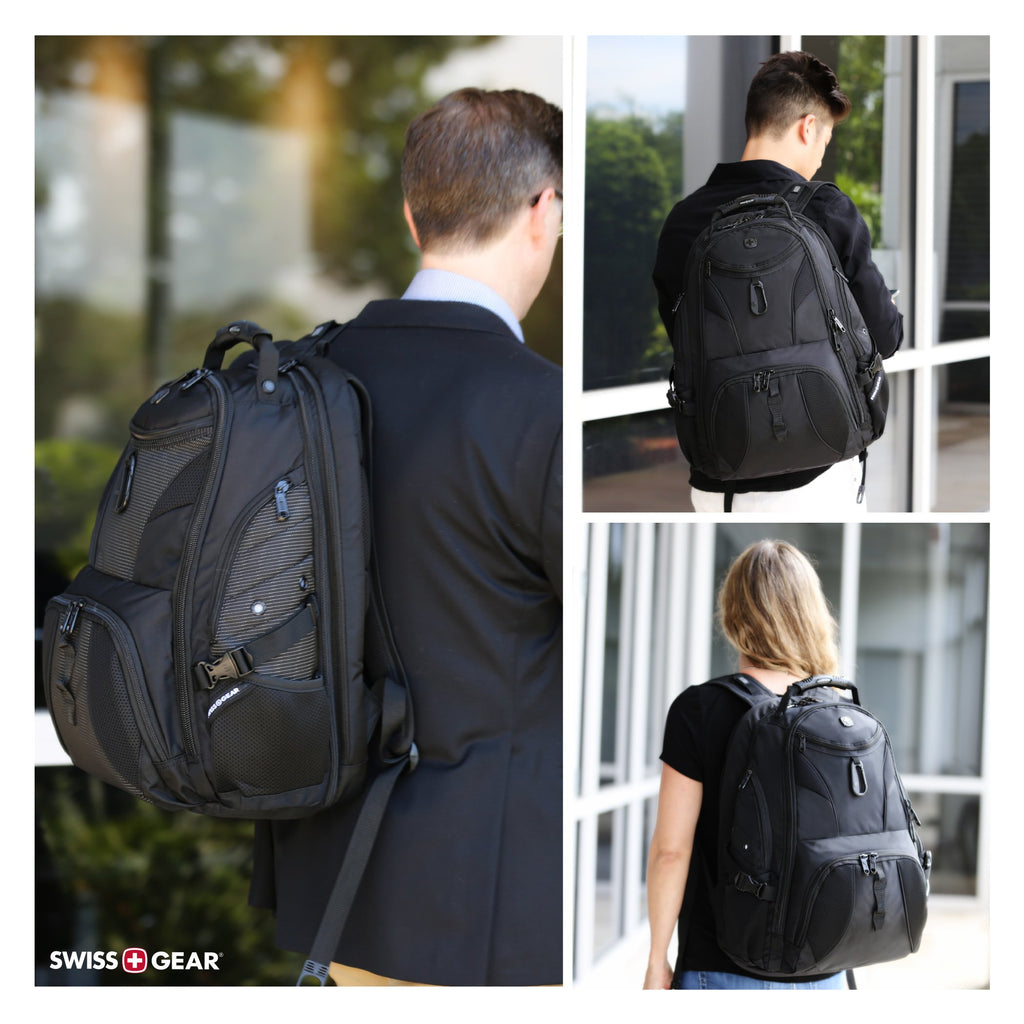 1900 rolling laptop backpack SWISSGEAR Travel Gear 1900 Scansmart TSA Laptop Backpack Black/Black