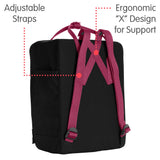 Fjallraven - Kanken Classic Backpack for Everyday, Limited Edition Black/Plum - backpacks4less.com