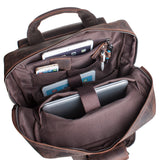 S-ZONE Vintage Crazy Horse Genuine Leather Backpack Multi Pockets Travel Bag - backpacks4less.com
