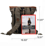 Leather Backpack for Men TOPWOLFS Canvas Backpack Vintage Rucksack fit 15.6" Laptop School Travel Bag - backpacks4less.com
