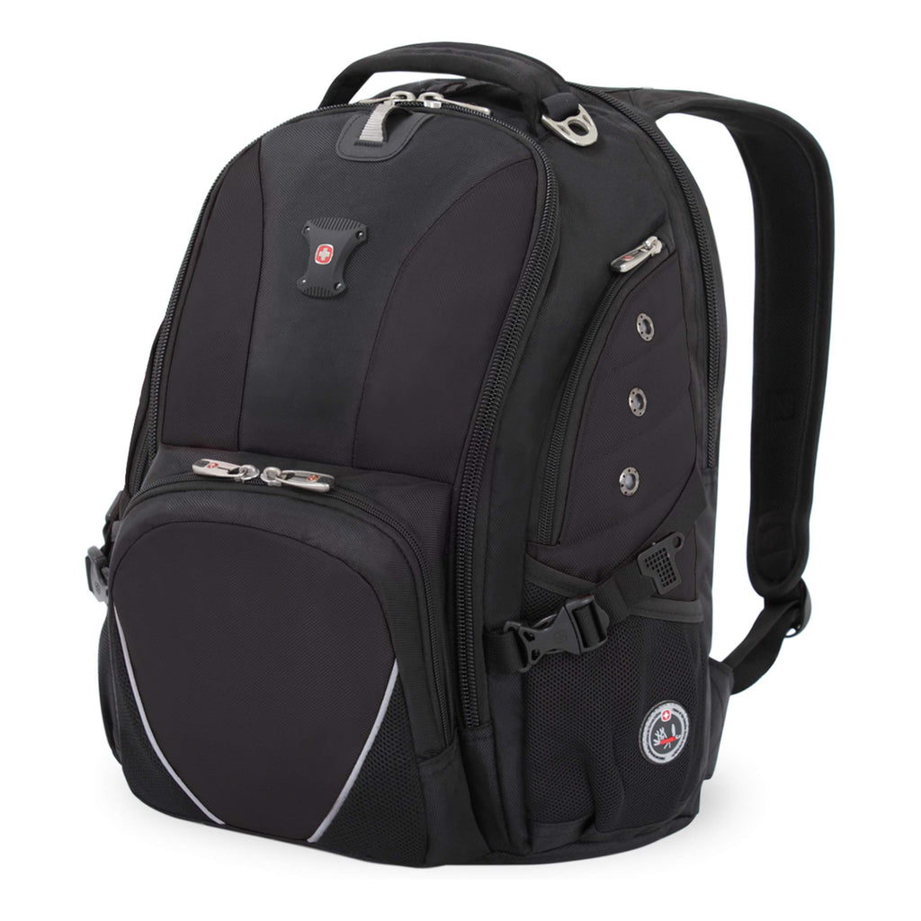SWISSGEAR 1592 Deluxe Laptop Backpack Work School and Travel - Black/R ...