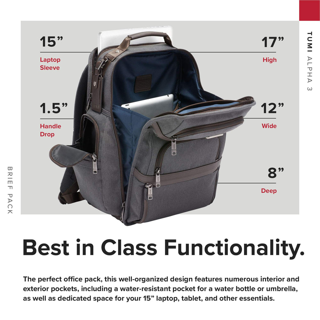 TUMI - Alpha 3 Brief Pack - 15 Inch Computer Backpack for Men and Women TUMI - Alpha 3 Brief Pack - 15 Inch Computer Backpack for Men and Women