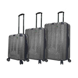 Mia Toro Italy Macchiolina Polish Hardside Spinner Luggage 3pc Set, Silver
