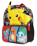 Pokemon Backpack 3D Pikachu Bulbasaur Squirtle Charmander 14" Kids School Travel Backpack