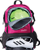 Athletico National Soccer Bag - Backpack for Soccer, Basketball & Football Includes Separate Cleat and Ball Holder (Pink) - backpacks4less.com