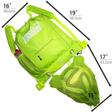 Tigerbro Soccer Backpack Basketball Sackpack with Detachable Mesh Sack Green Football Gear Bag with Nylon Ball Holder Shoe Compartment Waterproof for Boys Girls Women Men - backpacks4less.com