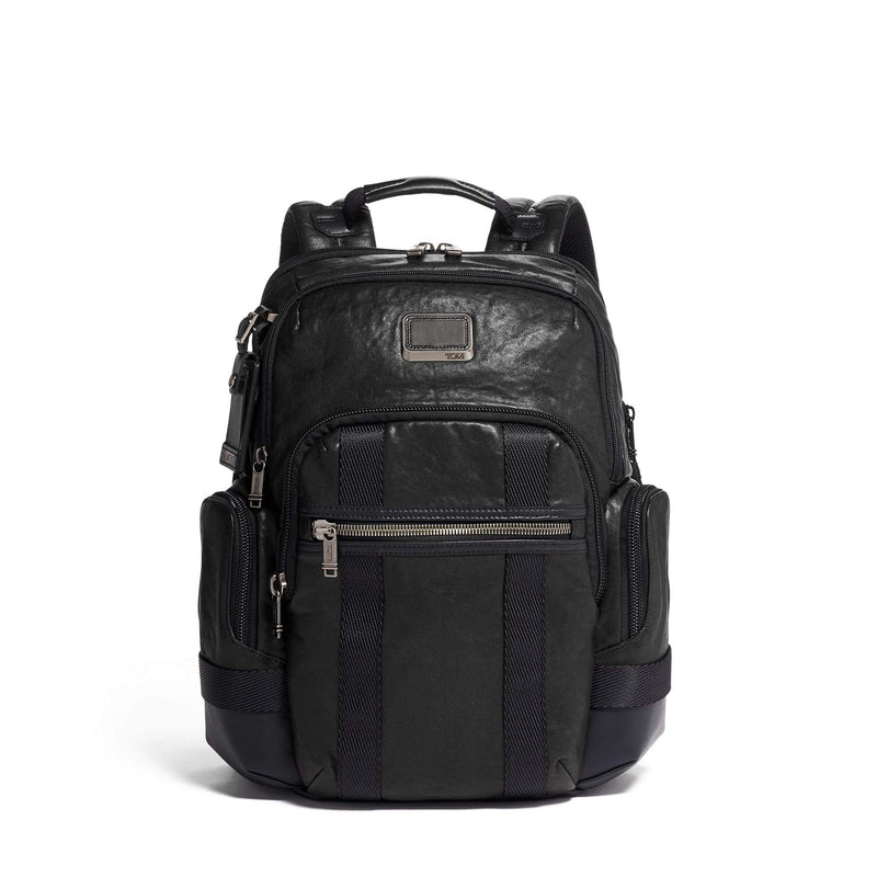 TUMI - Alpha Bravo Nathan Leather Laptop Backpack - 15 Inch Computer Bag for Men and Women - Black - backpacks4less.com