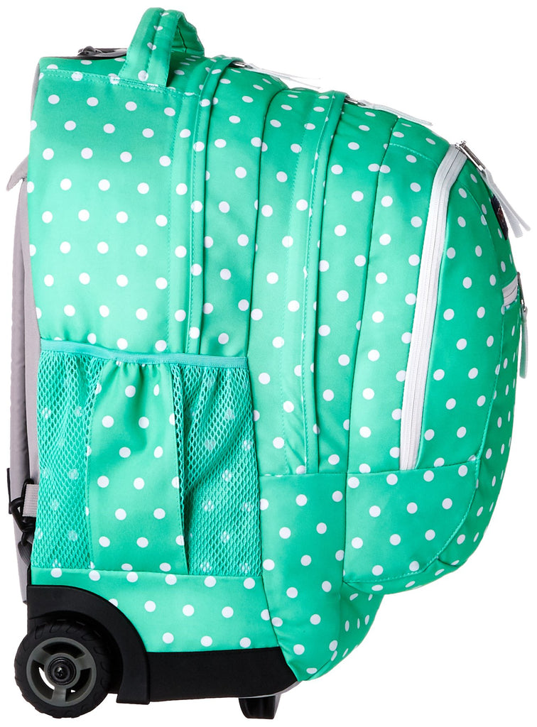 JanSport Unisex Driver 8 Wheeled Seafoam Green/White Dots Backpack - backpacks4less.com