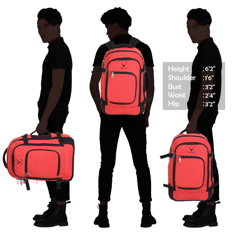 Hynes Eagle Travel Backpack 40L Flight Approved Carry on Backpack, Scarlet 2017 - backpacks4less.com