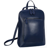 Heshe Women's Vintage Leather Backpack Casual Daypack for Ladies and Girls (Navy Blue) - backpacks4less.com