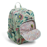 Vera Bradley Signature Cotton XL Campus, Mint Flowers - backpacks4less.com