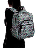 Vera Bradley Quilted Campus Backpack, Signature Cotton (Grey/Paisley Stripes, One Size) - backpacks4less.com
