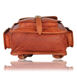 Brown Leather Rucksack Vintage Backpack - Fits 15 Inch Laptops and iPads - Handsome Patina Deepens as Ages - Waterproof, Ideal for Business, Travel, Gym - Suits Men or Women - backpacks4less.com