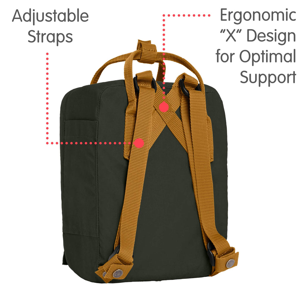 Fjallraven - Kanken Mini Classic Backpack for Everyday, Deep Forest/Acorn - backpacks4less.com