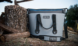 YETI Hopper Two 40 Portable Cooler, Fog Gray / Tahoe Blue - backpacks4less.com