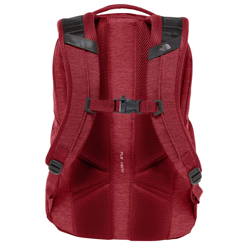 The North Face Jester Backpack, TNF Dark Grey Heather/Cardinal Red, One Size - backpacks4less.com