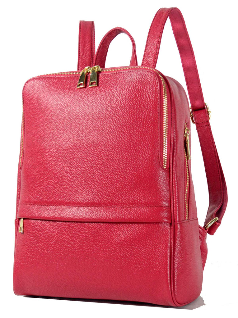 Coolcy Hot Style Women Real Genuine Leather Backpack Fashion Bag (Rose) - backpacks4less.com