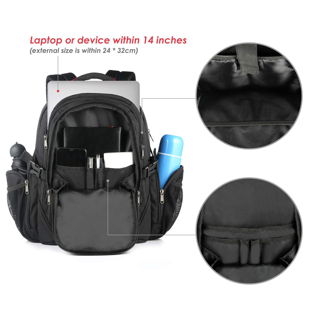 backpack for 14 laptops black OUTXE Cooler Backpack Insulated Cooler Bag 20L for 14" laptops Lunch Backpack,Black