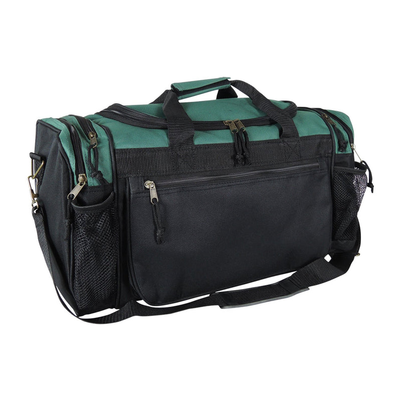 Dalix 20 Inch Sports Duffle Bag with Mesh and Valuables Pockets, Dark Green - backpacks4less.com