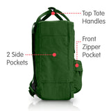 Fjallraven - Kanken Mini Classic Backpack for Everyday, Leaf Green - backpacks4less.com