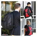 SwissGear 1900 Scansmart TSA Friendly Laptop Backpack- Red/Black - backpacks4less.com