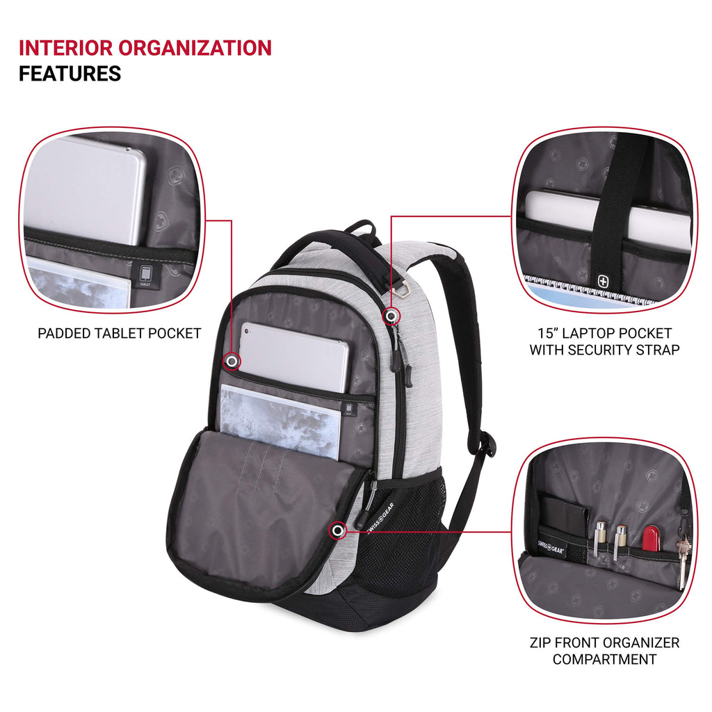 5505 laptop backpack SWISSGEAR 5505 Laptop Backpack (Light Gray Heather)