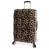 BEBE Women's Luggage Adriana 29" Hardside Check in Spinner, Leopard, One Size