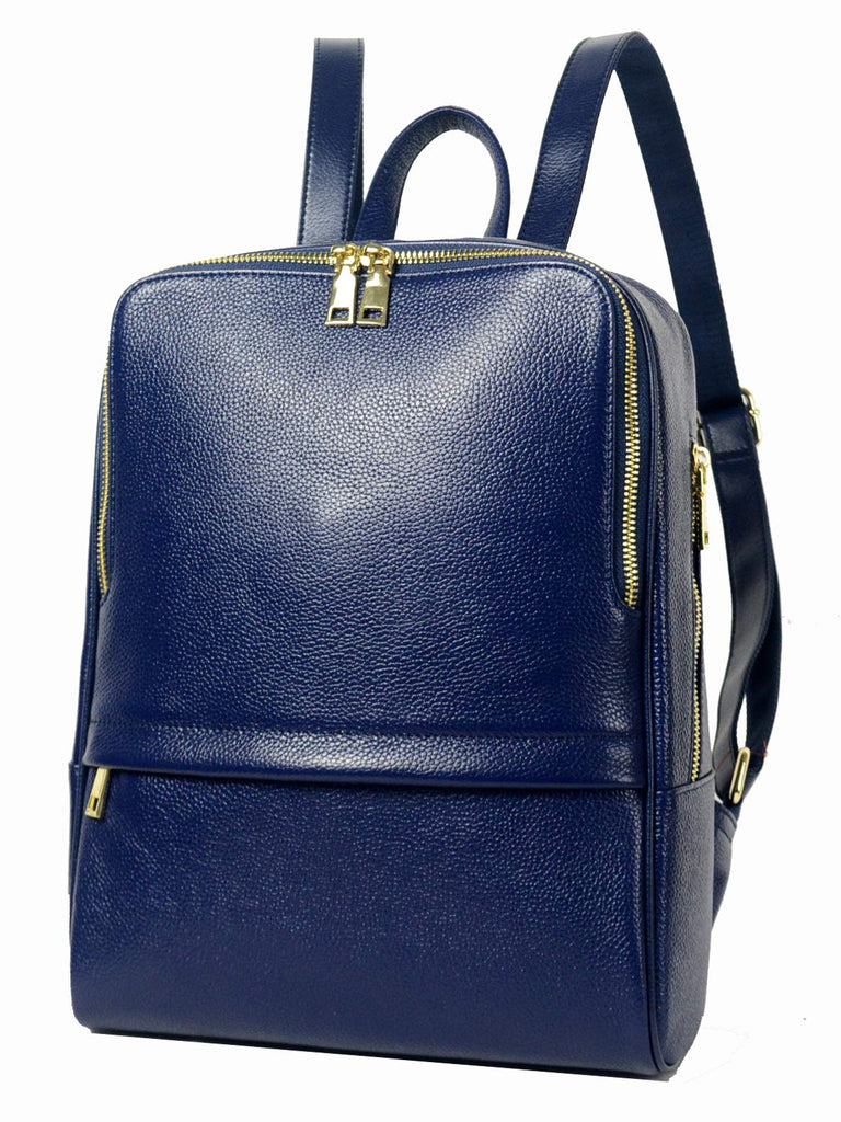 Coolcy Hot Style Women Real Genuine Leather Backpack Fashion Bag (Royal Blue) - backpacks4less.com