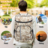 SEEHONOR Insulated Cooler Backpack Leakproof Soft Cooler Bag Lightweight Backpack with Cooler for Lunch Picnic Hiking Camping Beach Park Day Trips, 30 Cans (Camouflage) - backpacks4less.com