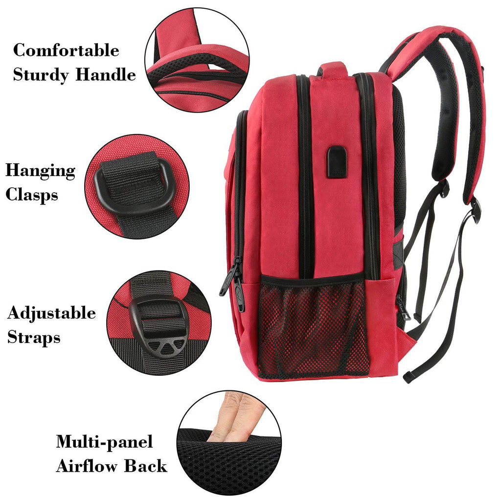 Lovote Women Girls School Bag Waterproof Teenage Backpack with Anti Theft Lock USB Port College Bookbags Student Laptop Black, Adult Unisex, Size