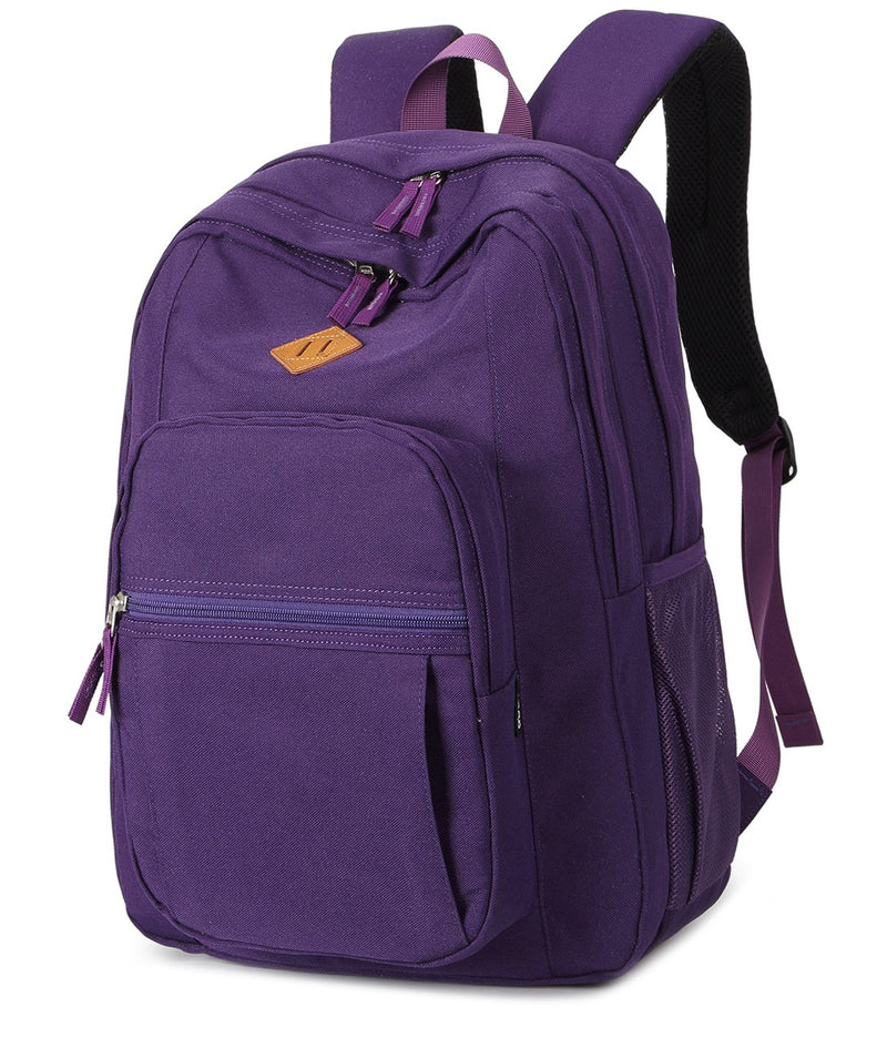 Abshoo Girls Solid Color Backpack For College Women Water Resistant School Bag (Purple) - backpacks4less.com