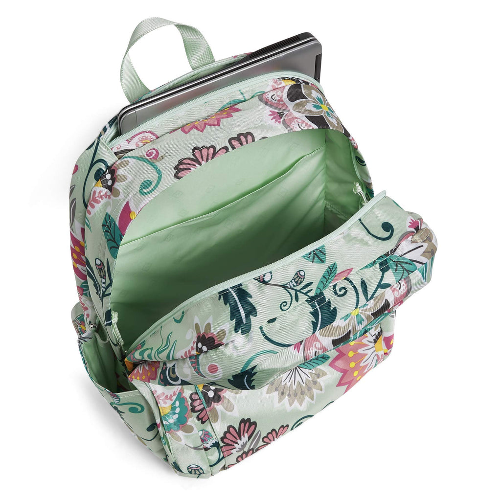 Vera Bradley Lighten Up Grand Mint Flowers backpacks4less