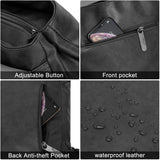 Leather Backpack for Women Men College Laptop Backpack Vintage Backpack Purse - backpacks4less.com