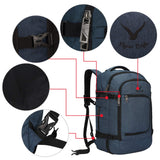 Hynes Eagle Travel Backpack 40L Flight Approved Carry on Backpack, Blue 2018 - backpacks4less.com