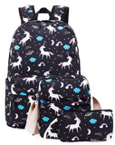 School Backpack for Girls Kids Boys Laptop School Bags Bookbags Set (Black-T02) - backpacks4less.com