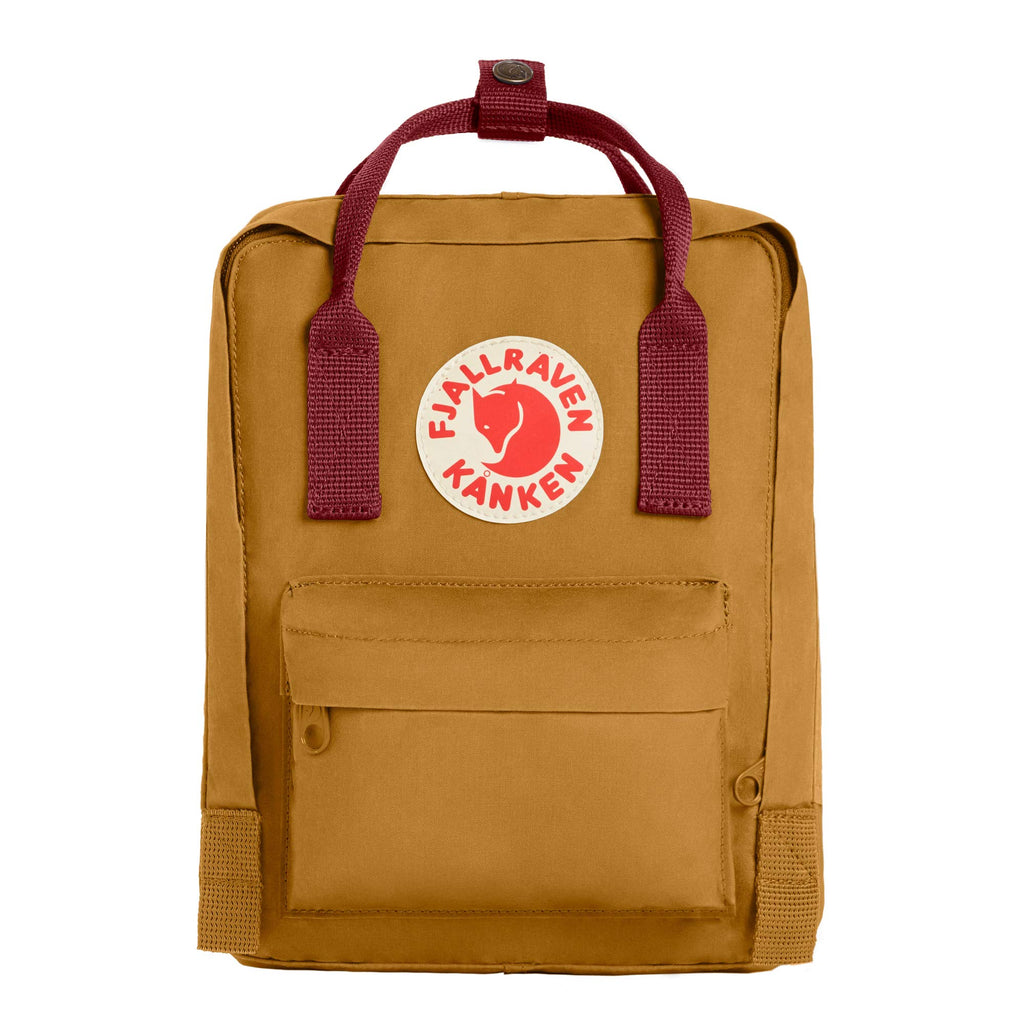 Fjallraven - Kanken Mini Classic Backpack for Everyday, Acorn/Ox Red - backpacks4less.com