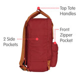 Fjallraven - Kanken Mini Classic Backpack for Everyday, Ox Red/Goose Eye - backpacks4less.com