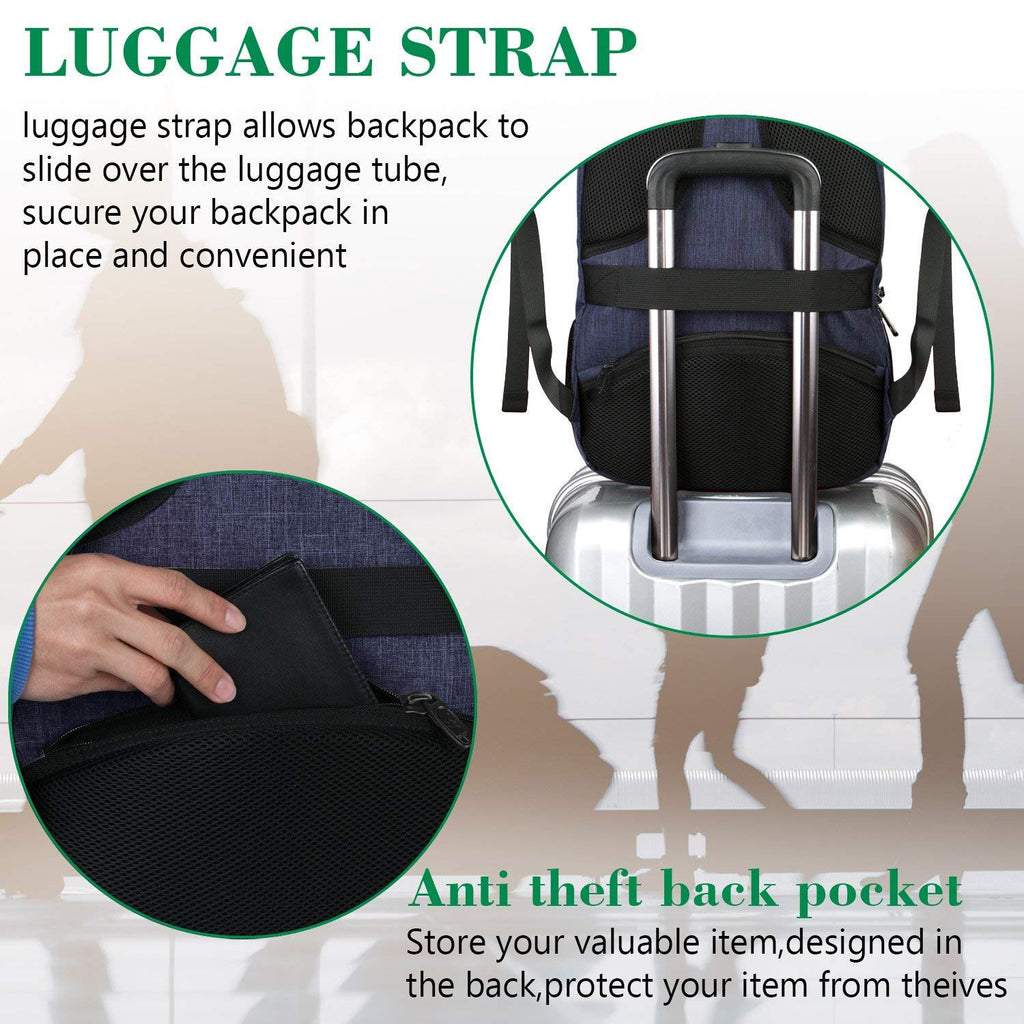 back-pack off computer travel backpack with usb charging por Laptop Backpack with USB Charging Port,Slim Travel Backpack with Laptop Compartment for Men and Women,Water Resistant College School BookBag Computer Bag for Girls and Boys Fits 15.6 In Laptop,Macbook