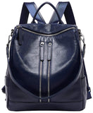 BOYATU Convertible Genuine Leather Backpack Purse for Women Fashion Travel Bag Blue-03