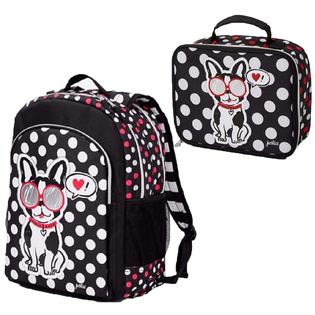 Justice Girl's 2-Piece Bundle Pawsitivity 2-Sided Backpack & Lunch Tot –
