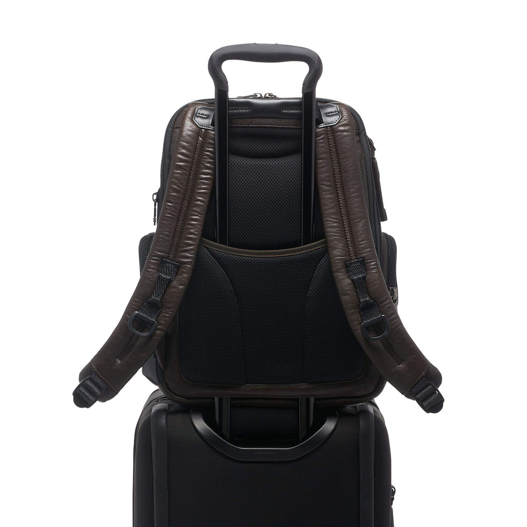 nathan backpack tumi TUMI - Alpha Bravo Nathan Leather Laptop Backpack - 15 Inch Computer Bag for Men and Women - Dark Brown