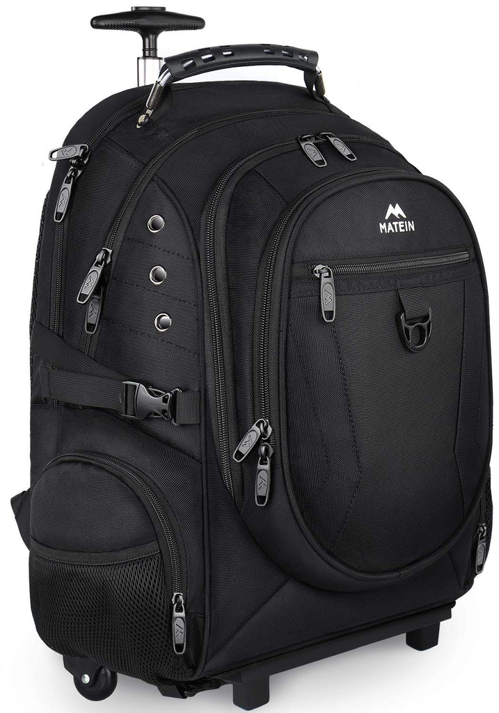 Mens Black Leather Designer Backpack Carry on Travel College 