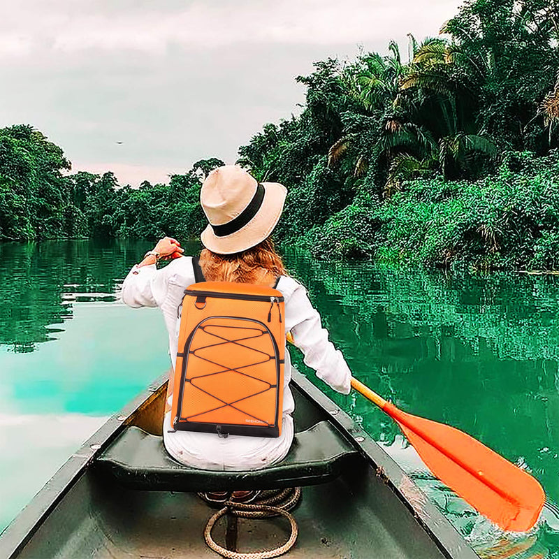 SEEHONOR Insulated Cooler Backpack Leakproof Soft Cooler Bag Lightweight Backpack Cooler for Lunch Picnic Fishing Hiking Camping Park Beach, 25 Cans - backpacks4less.com