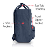 Fjallraven - Kanken Mini Classic Backpack for Everyday, Graphite/UN Blue - backpacks4less.com