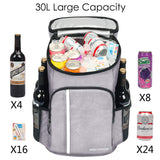 SEEHONOR Insulated Cooler Backpack Leakproof Soft Cooler Bag Lightweight Backpack Cooler for Lunch Picnic Hiking Camping Beach Park Day Trips, 30 Cans - backpacks4less.com