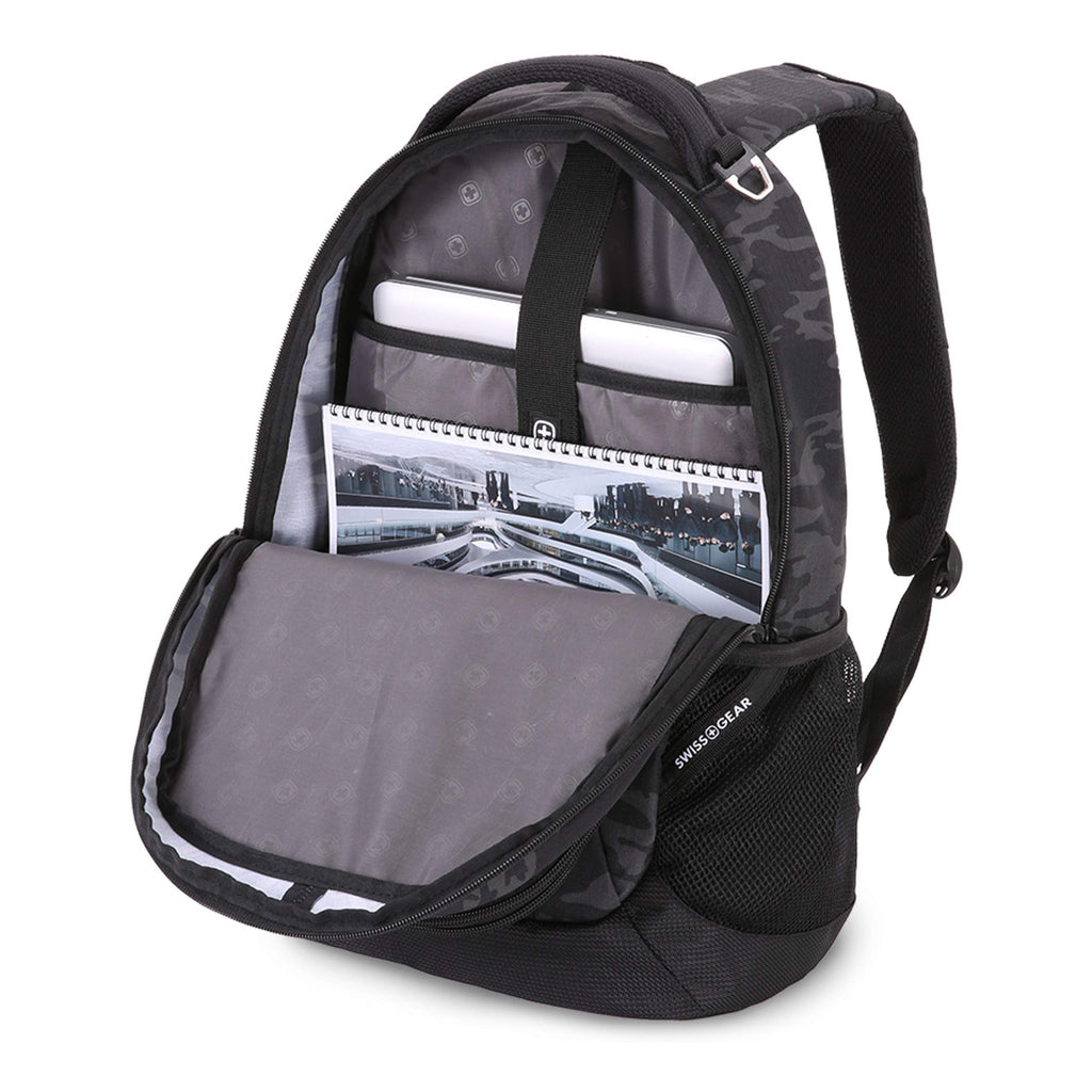 north face backpack vs swiss gear SwissGear Cecil Backpack, Black Cod/Camo, One Size