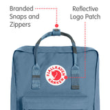 Fjallraven - Kanken Classic Backpack for Everyday, Blue Ridge/Random Blocked - backpacks4less.com