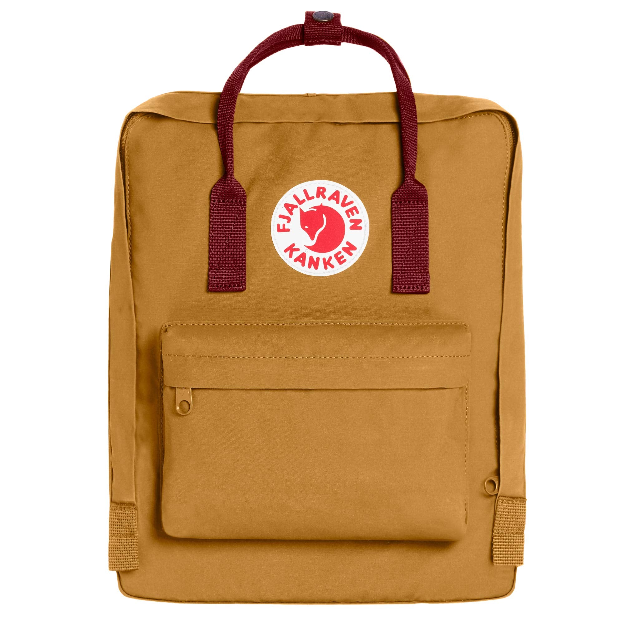 Fjallraven Kanken Classic Backpack for Everyday, Acorn/Ox Red