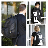 SWISSGEAR Large ScanSmart Laptop Backpack | TSA-Friendly Carry-on | Travel, Work, School | Men's and Women's - Black/White - backpacks4less.com