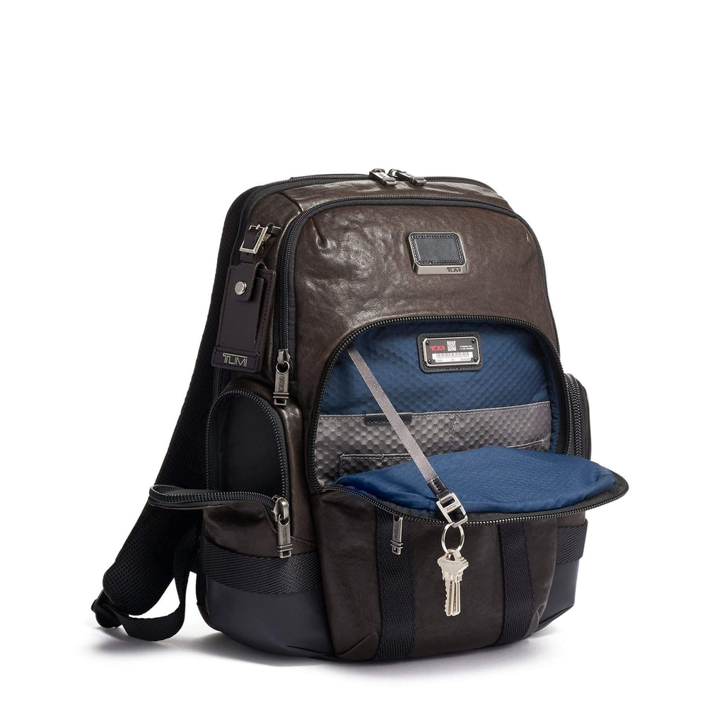 TUMI - Alpha Bravo Nathan Leather Laptop Backpack - 15 Inch Computer Bag for Men and Women - Dark Brown TUMI - Alpha Bravo Nathan Leather Laptop Backpack - 15 Inch Computer Bag for Men and Women - Dark Brown